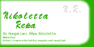 nikoletta repa business card